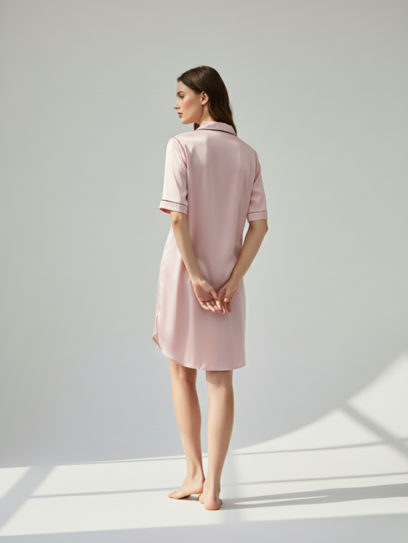 Lightweight Cotton Sleep Shirt – Women's Summer Nightshirt with Half Sleeves & Loose Fit