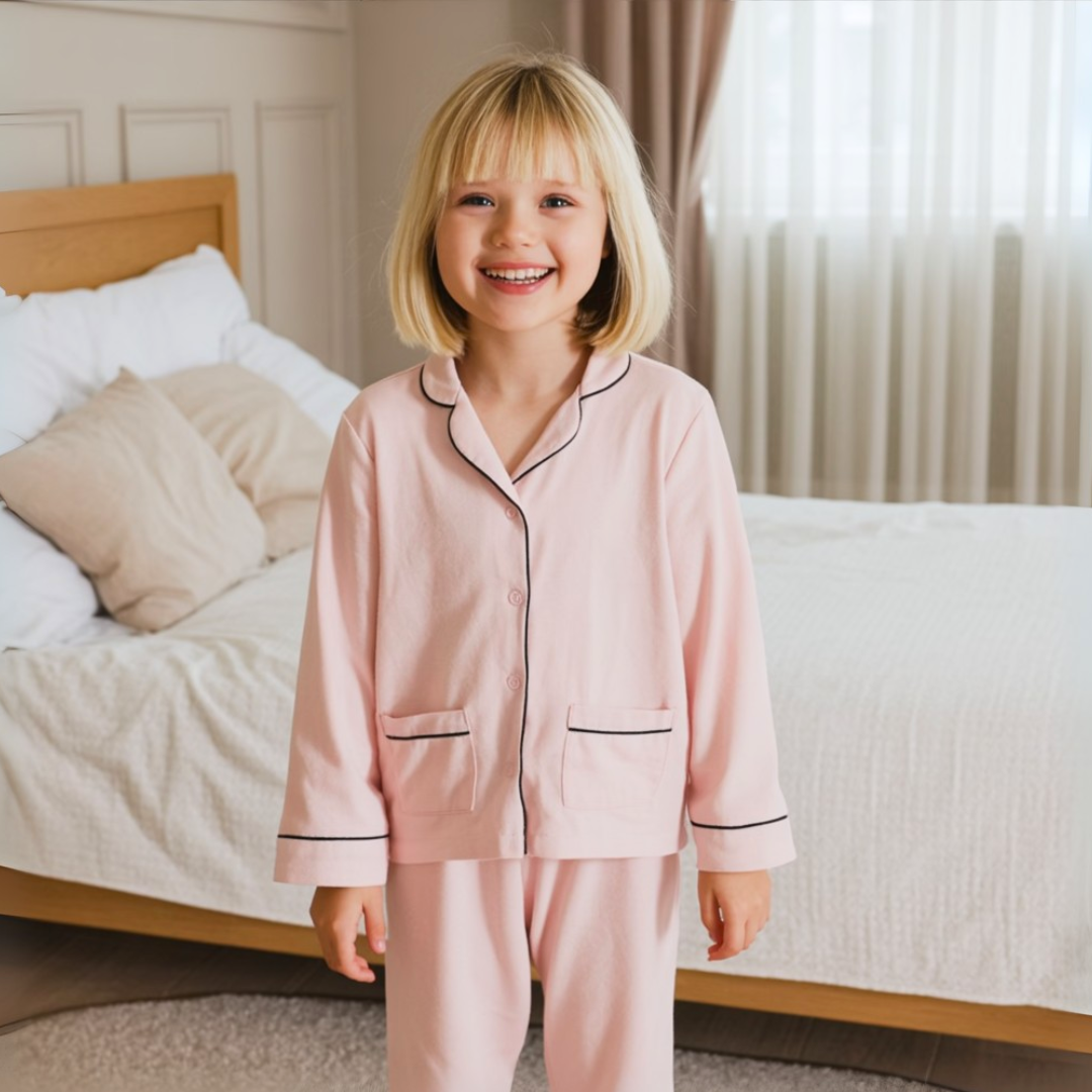 100% Mulberry Silk Pajamas for Kids – Comfortable Long Sleeve Set