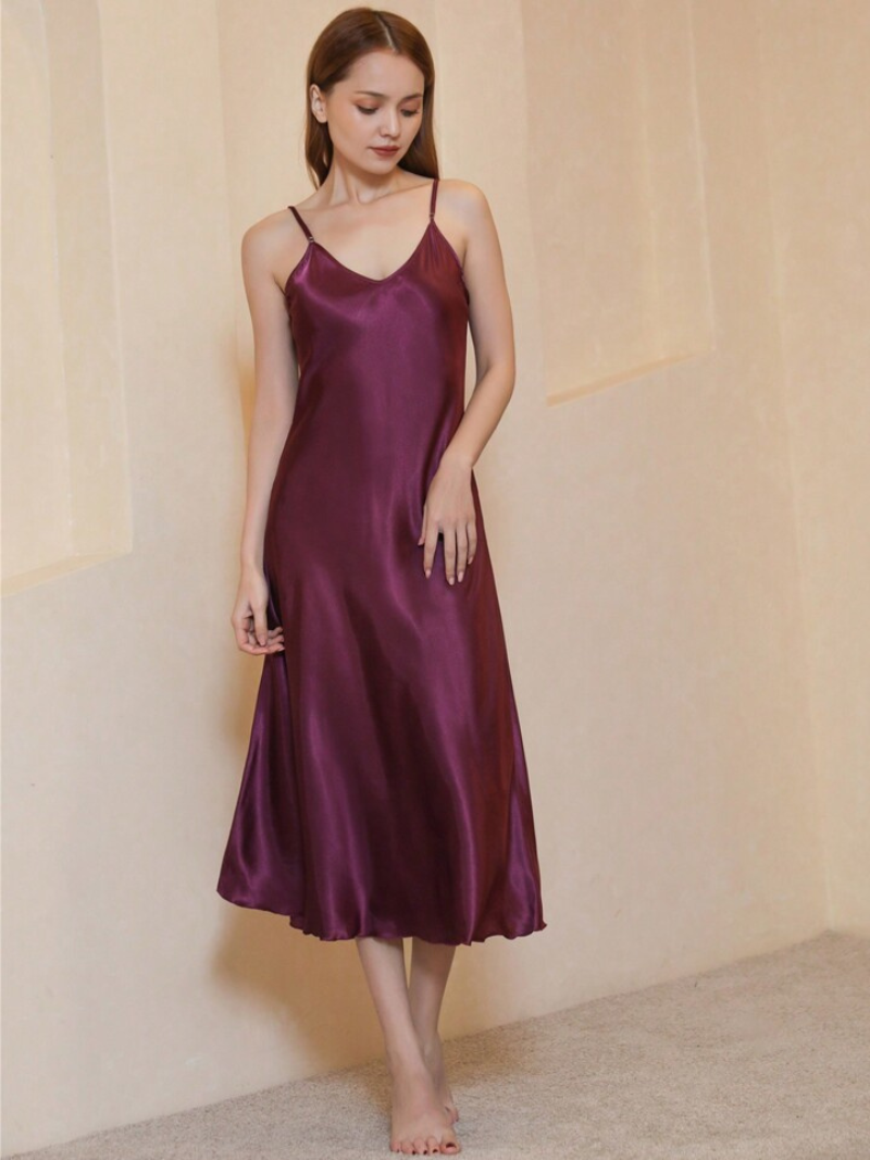 Elegant Satin Summer Maxi Dress for Women – Flowy Beach & Party Gown