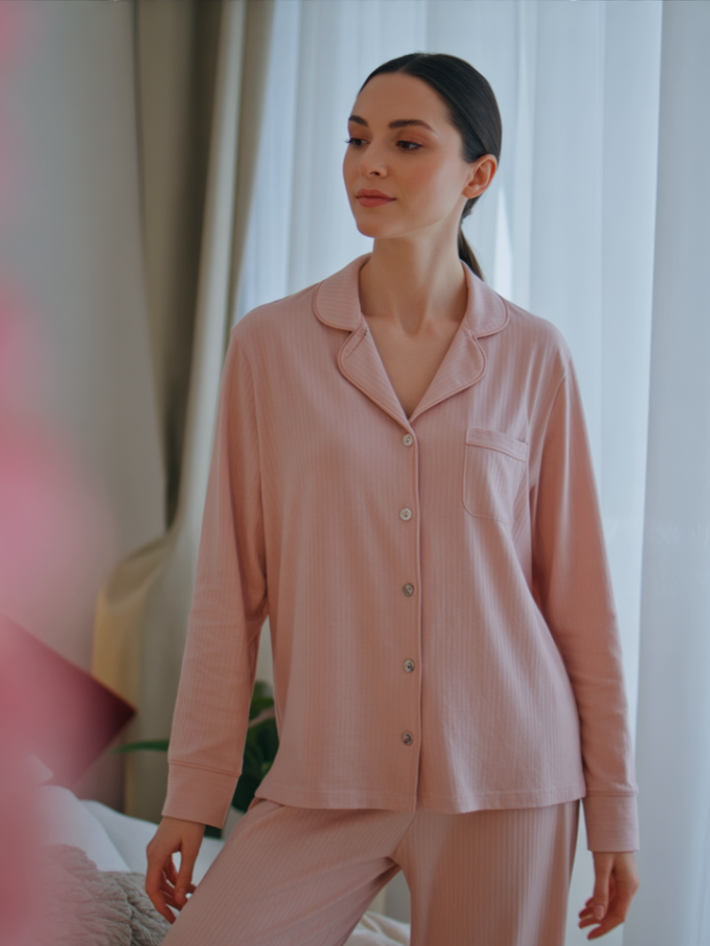 Women’s Pajama Set – Long Sleeve Sleepwear with Relaxed Fit