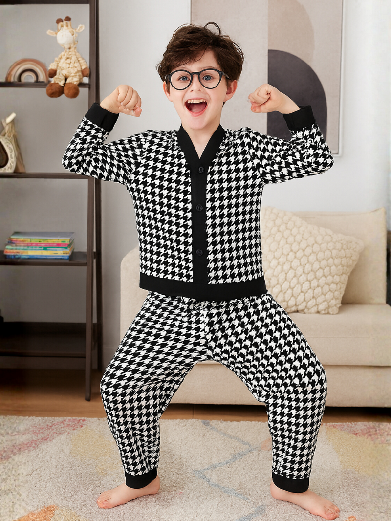 Boys’ Satin-Feel Pajama Set – Soft Long Sleeve Sleepwear for Comfortable Nights