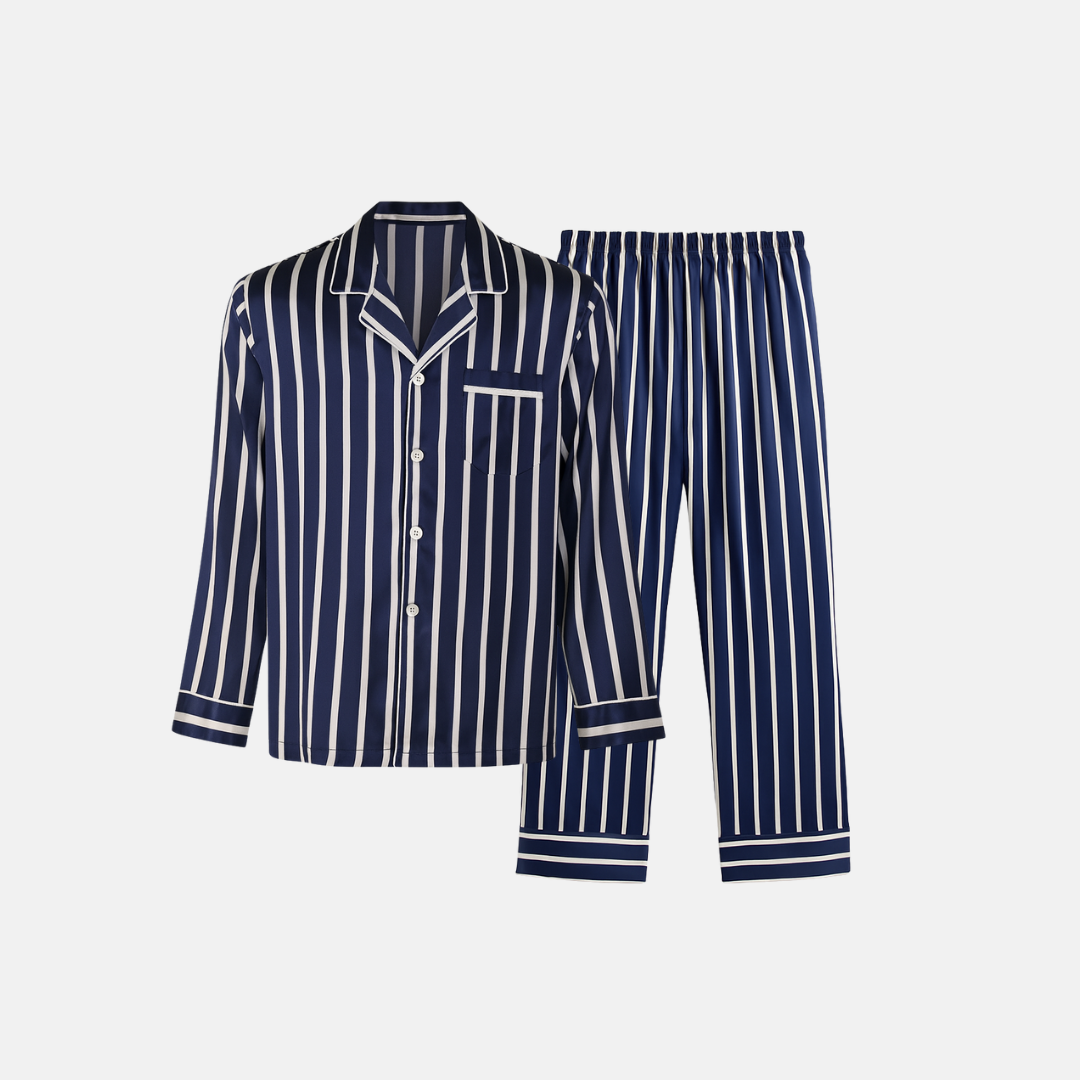 Men’s Patterned Pajama Set – Soft Feel & Elegant Comfort