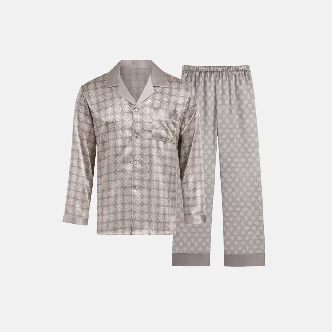 Men’s Patterned Pajama Set – Soft Feel & Elegant Comfort