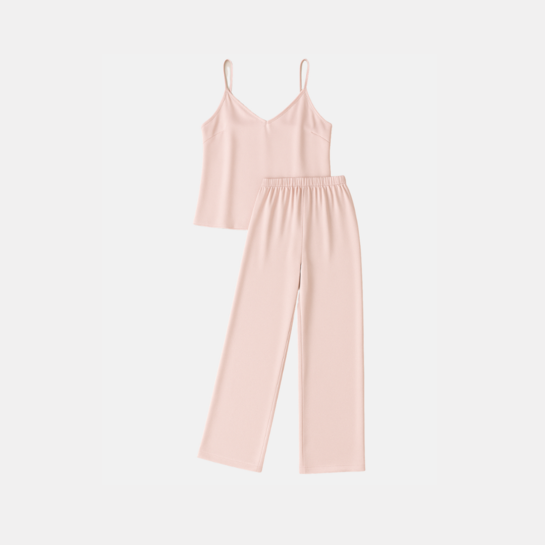 Women's Lace Trim Pajama Set with Spaghetti Straps – Soft Summer Sleepwear Shorts