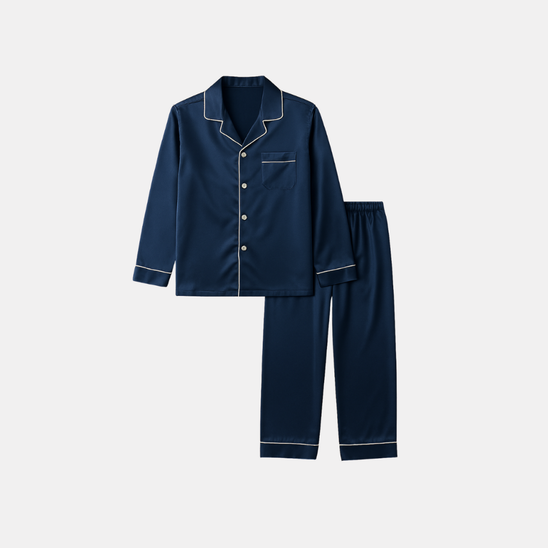 Men’s Fashion Long Sleeve Pajama Set with Long Pants – Comfortable and Stylish Sleepwear