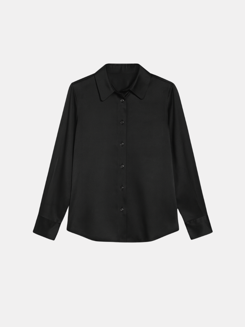 Women’s 100% Mulberry Silk Long-Sleeve Shirt – Professional Suit Top