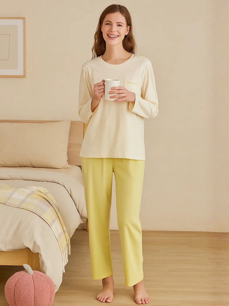 Women’s Modal Cotton Pajama Set – Soft, Breathable & Long-Sleeve Loungewear