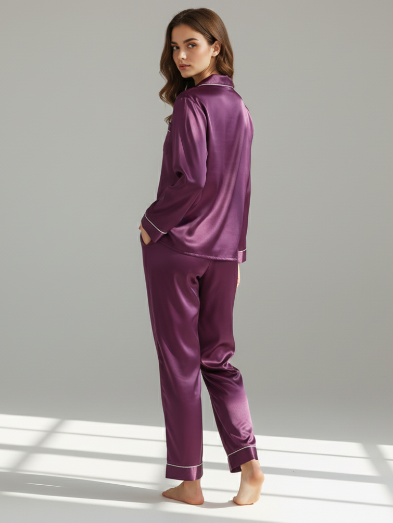 Pajama Set for Women – Soft, Breathable, Luxury Sleepwear with Long Sleeves & Pants - Silken & Dreams