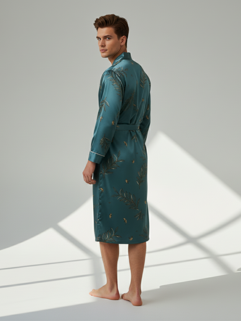 Men’s Printed Robe – Luxury Dressing Gown with Elegant Pattern & Comfortable Fit