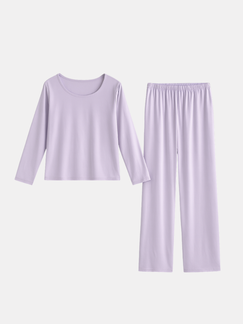 Soft Modal Cotton Pajama Set with Built-In Bra – Lightweight & Breathable Loungewear