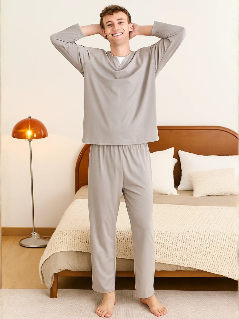 Soft Modal Cotton Pajama Set with Built-In Bra – Lightweight & Breathable Loungewear