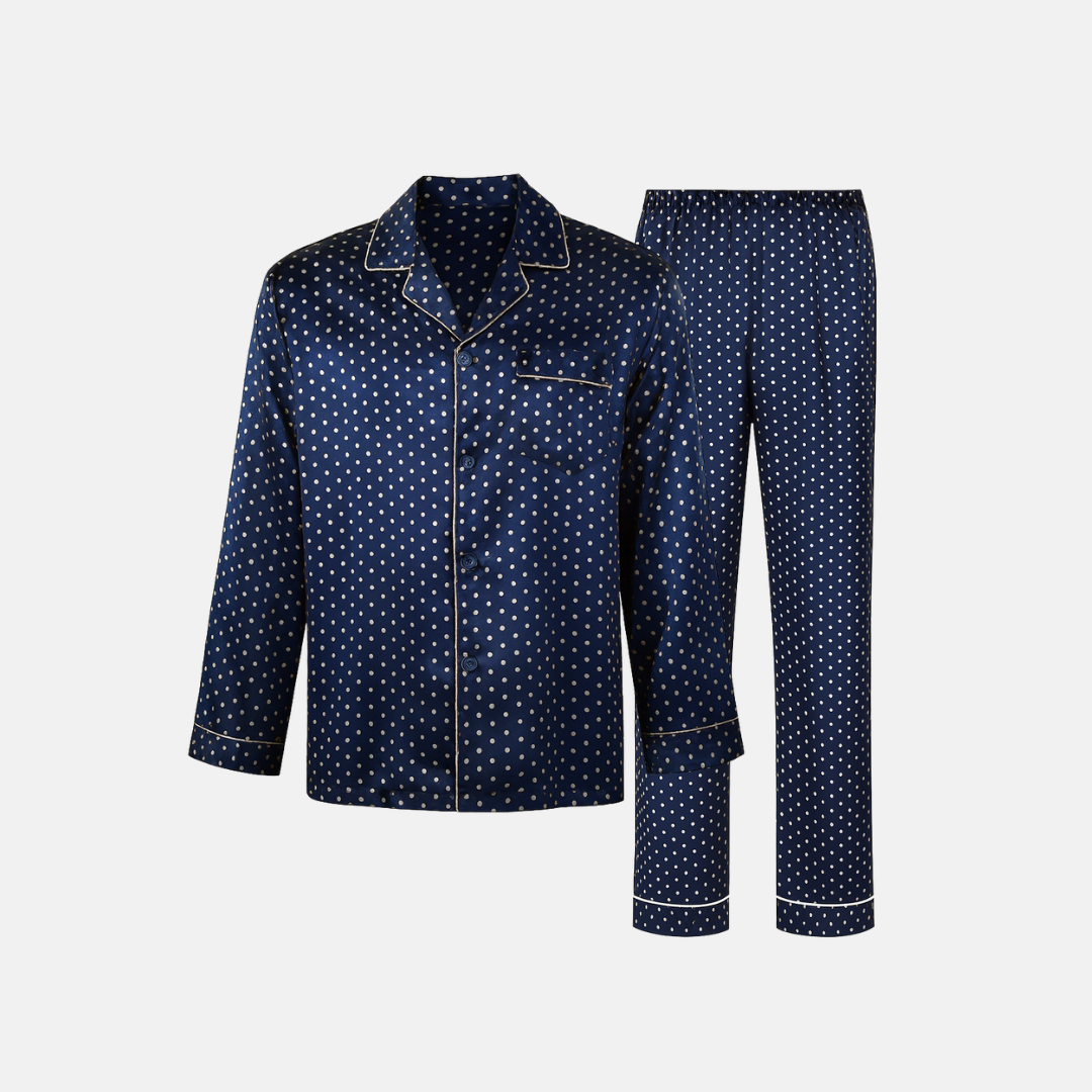 Men’s Patterned Pajama Set – Soft Feel & Elegant Comfort
