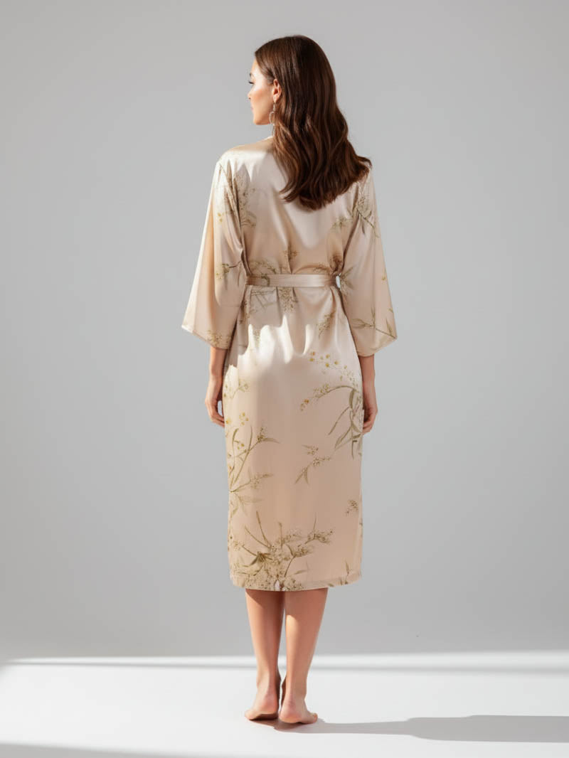 Charlie Satin Night robe – Silky Sleeveless Slip Dress for Women - Silken & Dreams