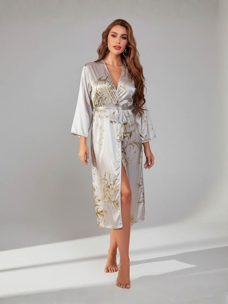 Charlie Satin Night robe – Silky Sleeveless Slip Dress for Women - Silken & Dreams