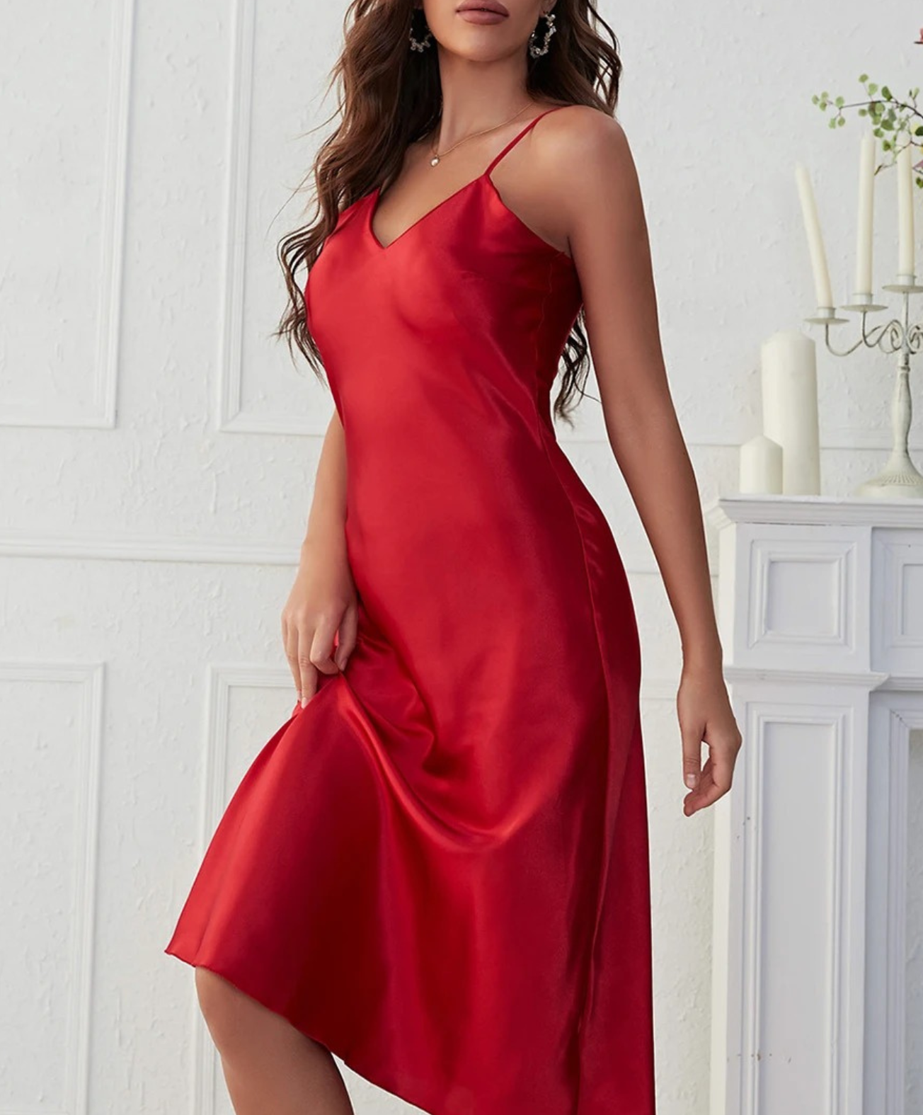 Ebony Silk Nightdress – Elegant Comfortable Sleepwear for Women