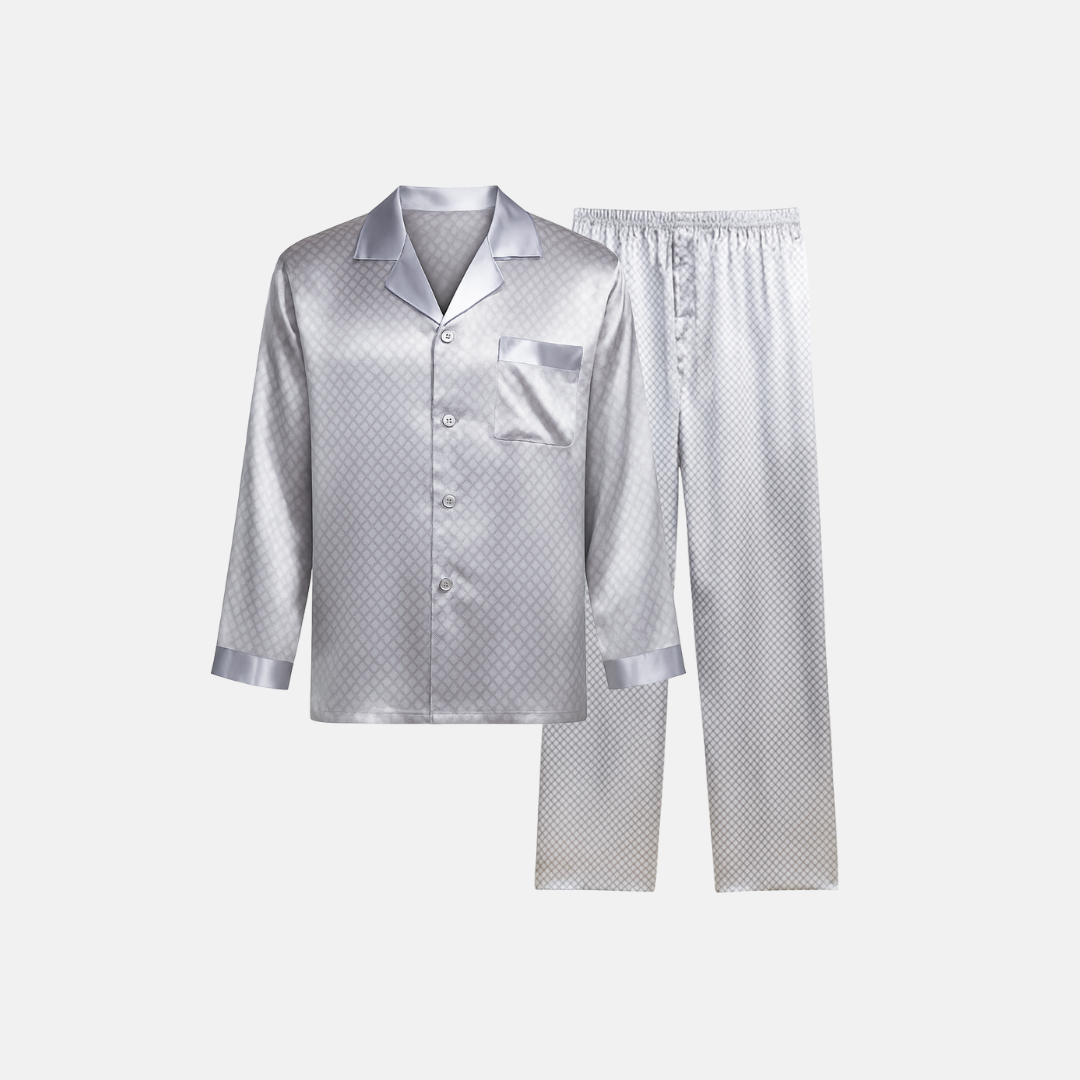 Men’s Patterned Pajama Set – Soft Feel & Elegant Comfort