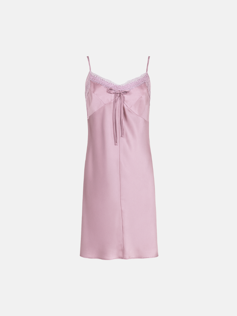 100% Mulberry Silk Lace Trim Nightdress – Soft, Lightweight & Elegant Sleepwear
