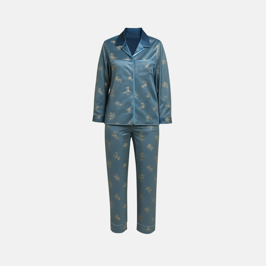 Silky Pajama Set for Women – Soft, Long Sleeve Sleepwear with Pants, Lightweight & Breathable - Silken & Dreams