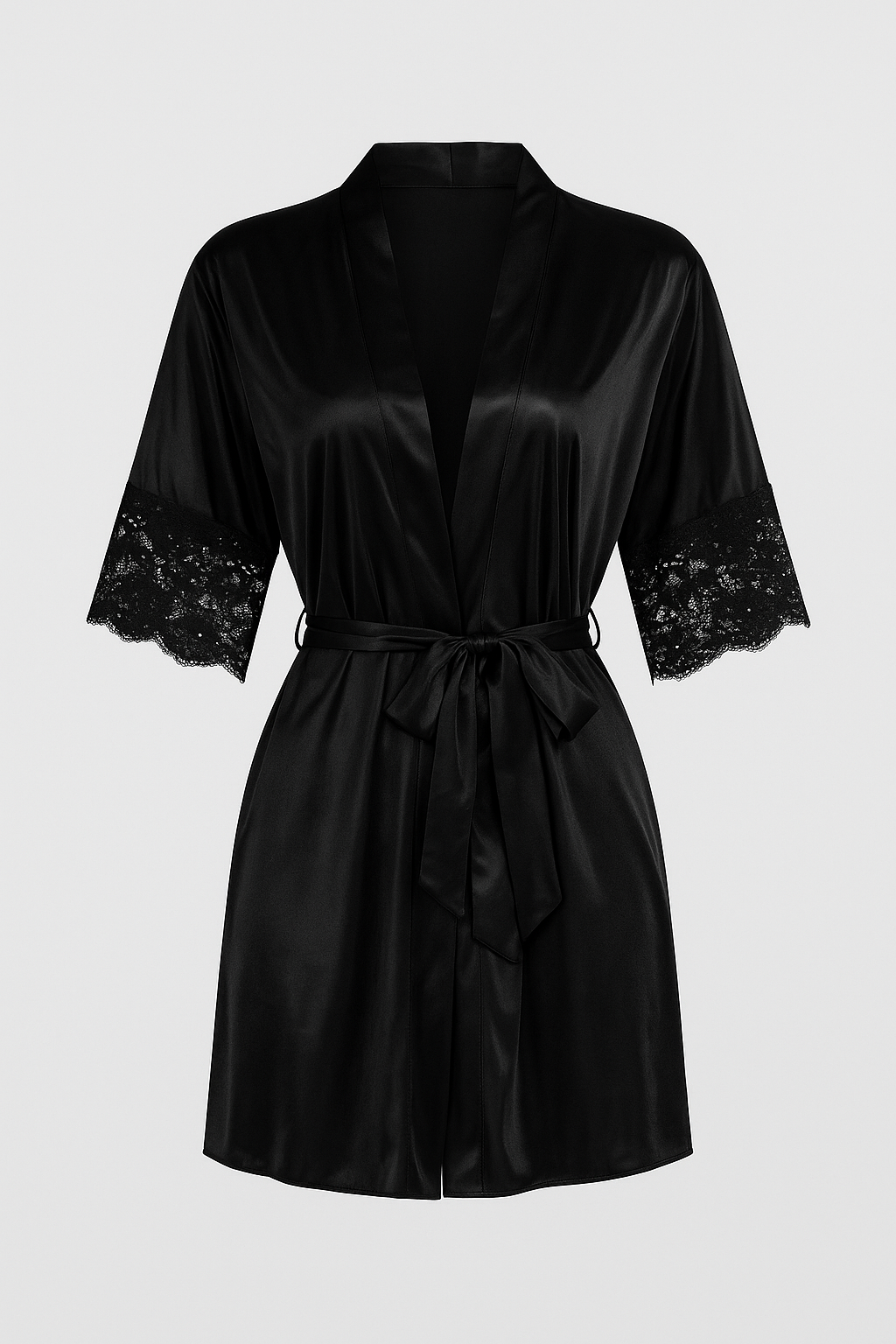 Elegant Satin Lace Robe – Soft Luxury Loungewear for Women - Silken & Dreams