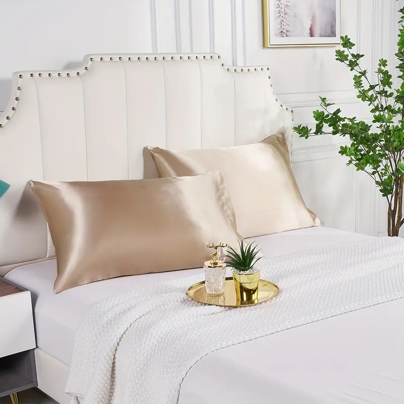 2-Pack Satin Pillowcases – Smooth, Soft & Cooling Pillow Covers for Hair & Skin – No Insert – Bedroom & Living Room Decor