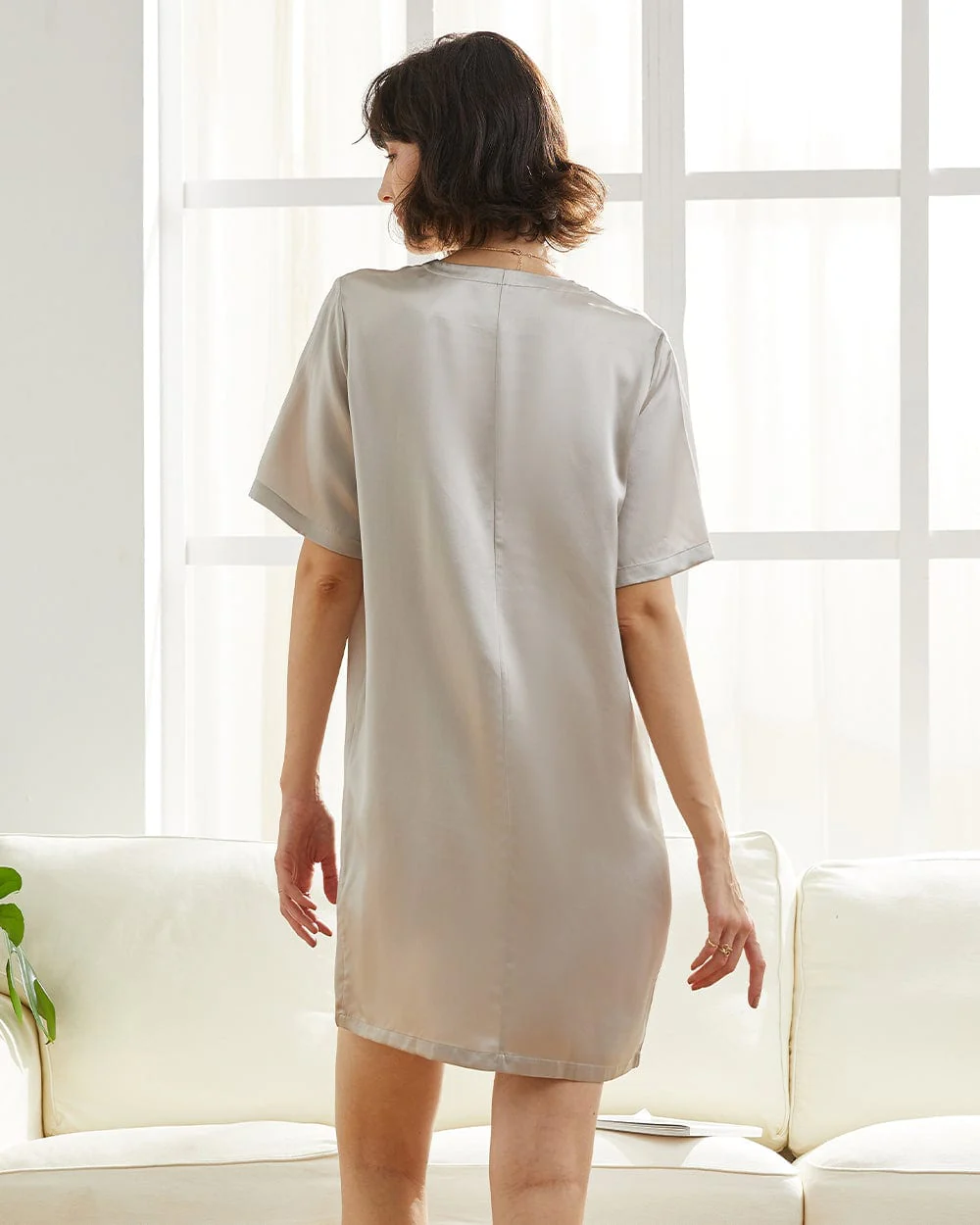 100% Mulberry Silk Nightgown – Women’s Luxury Summer Sleepwear & Home Dress