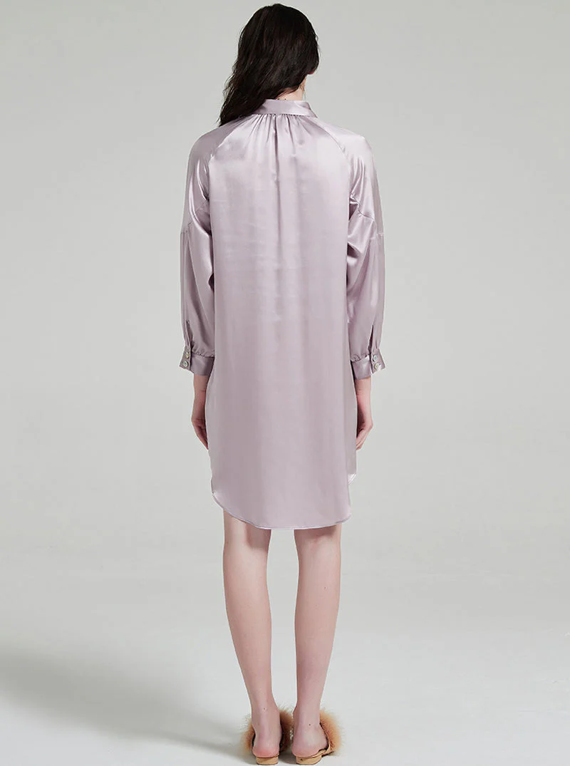 Luxury 100% Mulberry Silk Sleepwear – Satin Nightgown